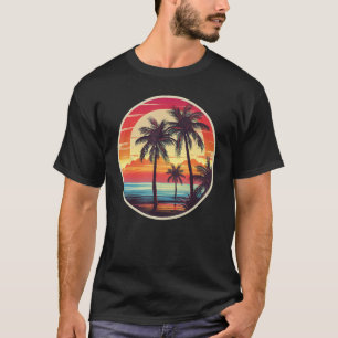 Summer Palm Tree Tropical Beach Vintage Retro Styl T-Shirt