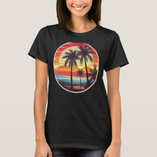 Summer Palm Tree Tropical Beach Vintage Retro Styl T-Shirt
