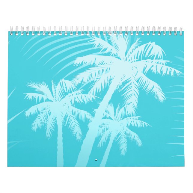 Summer palm trees Aqua Calendar (Cover)