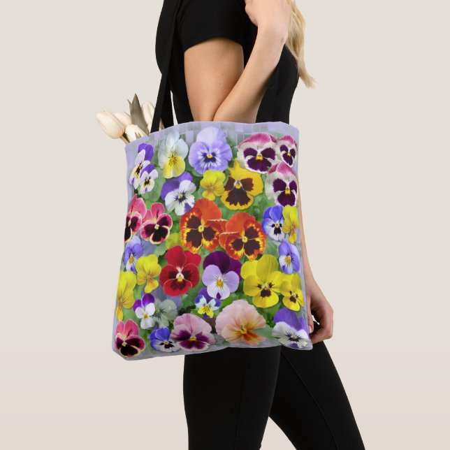 Summer Pansies Tote Bag (Close Up)