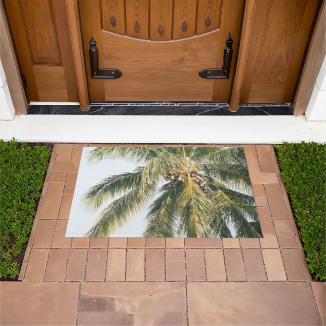 Summer Paradise Palm Tree #1 #tropical #wall #art Doormat (Outdoor)