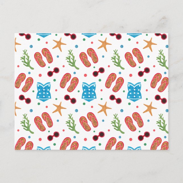 Summer Paradise Pattern Postcard (Front)