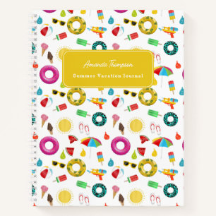 Summer Party Beach Pool Fun Kids Vacation Journal