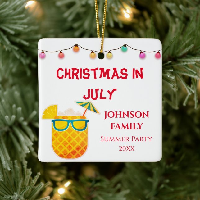 Summer Party Christmas In July  Ceramic Ornament (Tree)