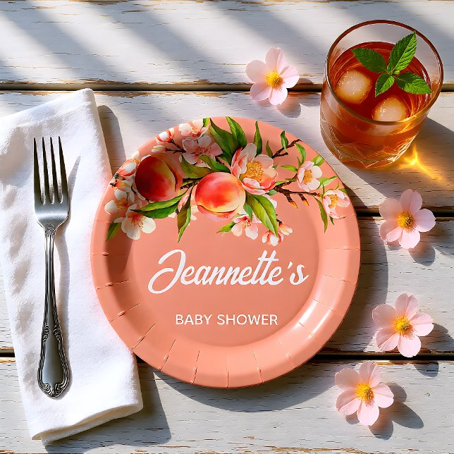 Summer Party Floral Baby Shower Paper Plate (Creator Uploaded)