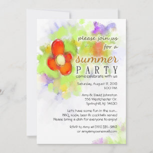 Summer Party - Floral Invitation