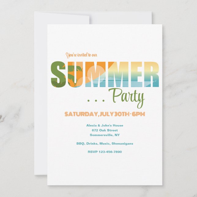Summer Party Invitation (Front)