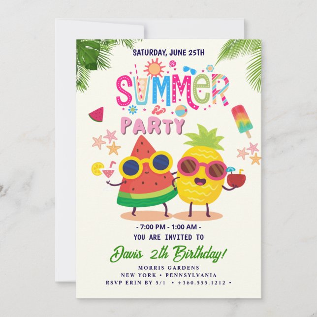 Summer Party Invitation (Front)