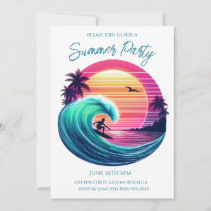 Summer Party- Ride the Wave at Sunset Invitation