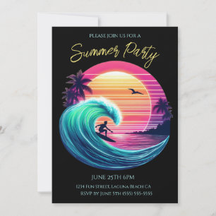Summer Party- Ride the Wave at Sunset Invitation