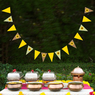 Summer Party sunflower triangle Bunting