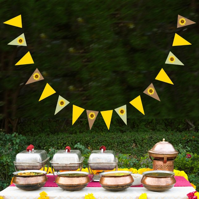 Summer Party sunflower triangle Bunting (Creator Uploaded)