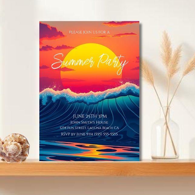 Summer Party-Sunset Beach Invitation (Summer Party-Sunset Beach Invitation)