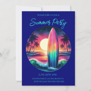 Summer Party- Surfboard Escape- Invitation