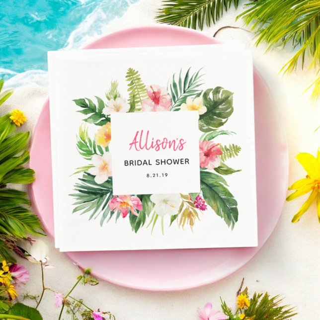 Summer Party Tropical Bridal Shower Paper Napkin (Creator Uploaded)