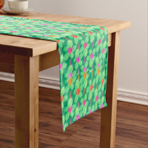 Summer Pastel Chalk Floral Cotton Table Runner