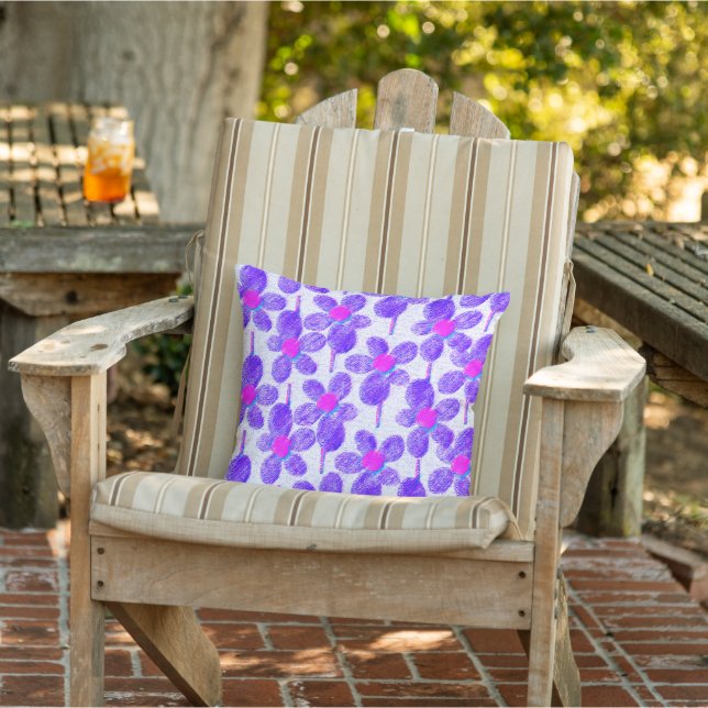 Summer Pastel Chalk Floral  Cushion (Chair)