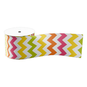 Summer Pastel Chevron Ribbon Grosgrain Ribbon
