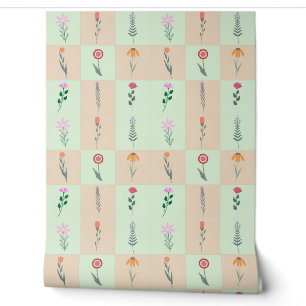 Summer pastel flowers pattern wallpaper