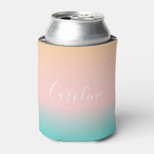 Summer Pastel Gradient   Personalised Script Name  Can Cooler