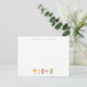 Summer Pastel Ice Cream Personalised Stationery Card