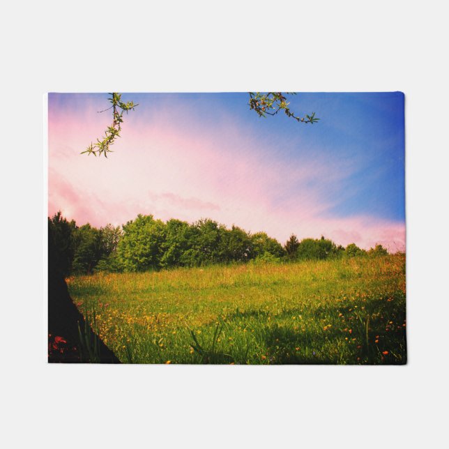 Summer pasture retro photography doormat (Front)