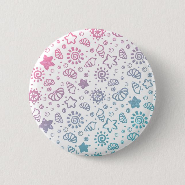 Summer pattern 6 cm round badge (Front)