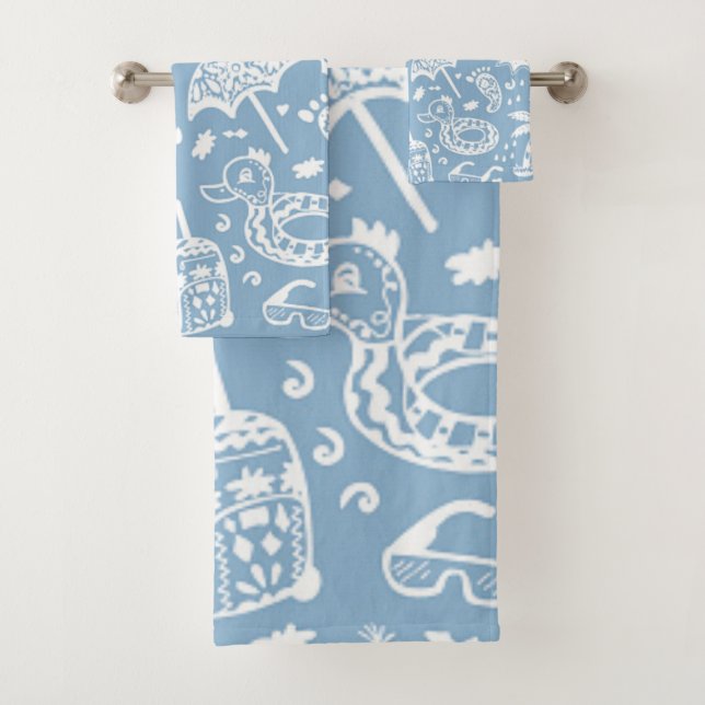 Summer pattern bath towel set (Insitu)