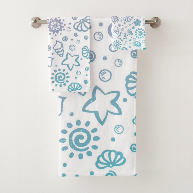 Summer pattern bath towel set (Insitu)