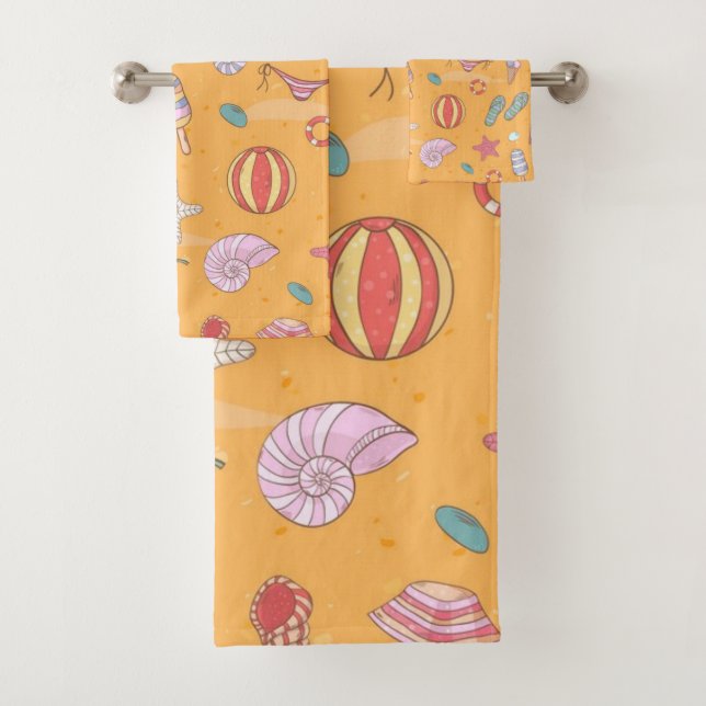 Summer pattern bath towel set (Insitu)