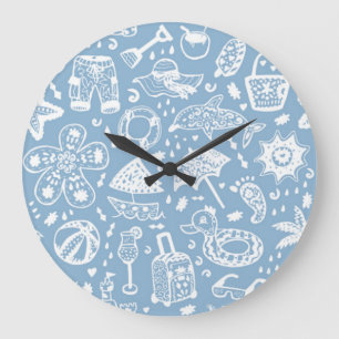 Summer pattern large clock
