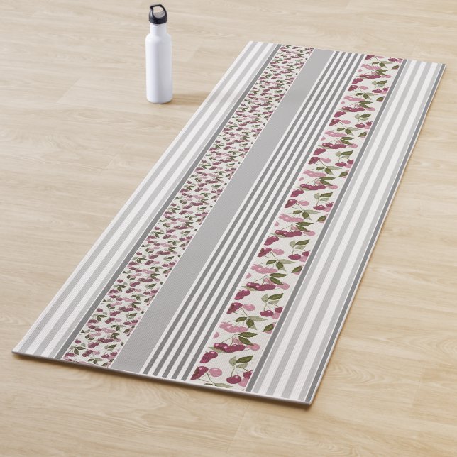 summer pattern of stripes of multi-coloured fabric yoga mat (In Situ)