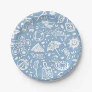 Summer pattern paper plate