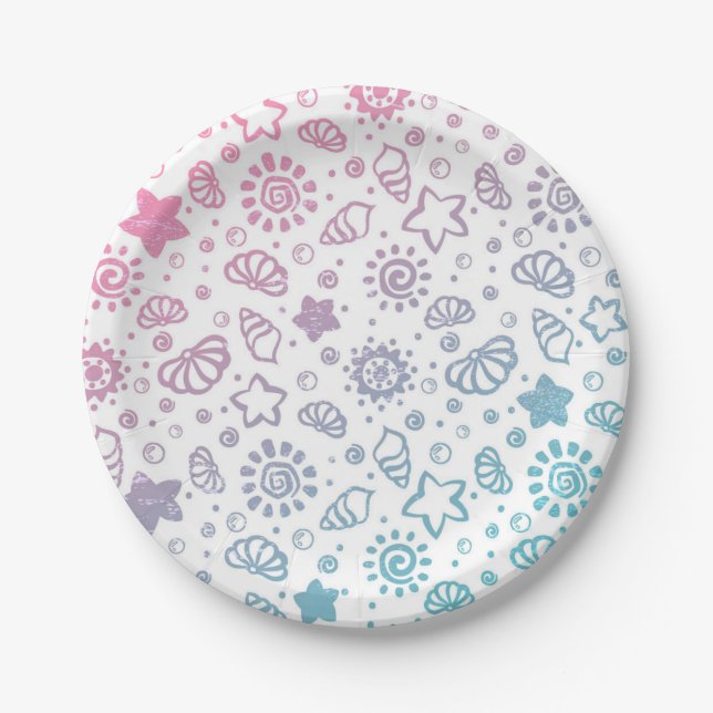 Summer pattern paper plate (Front)