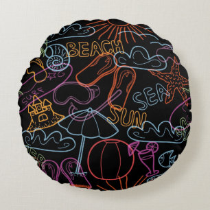 Summer pattern round cushion