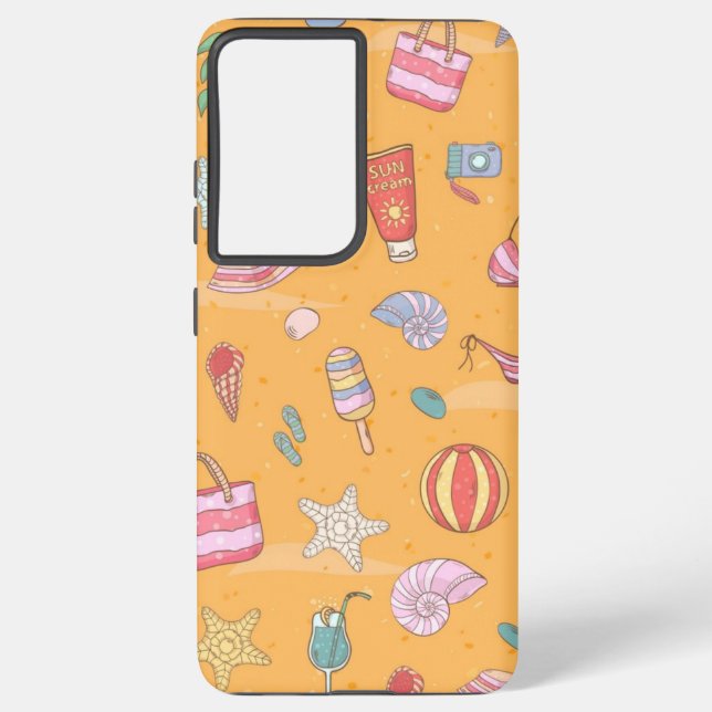 Summer pattern samsung galaxy s21 ultra case (Back)