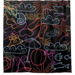 Summer pattern shower curtain