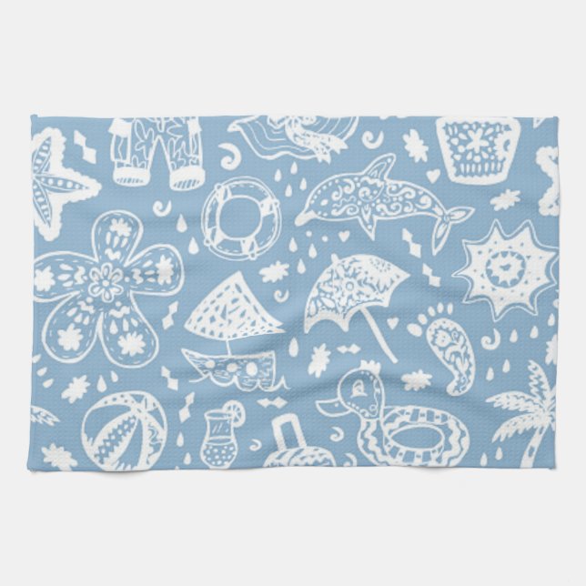 Summer pattern tea towel (Horizontal)