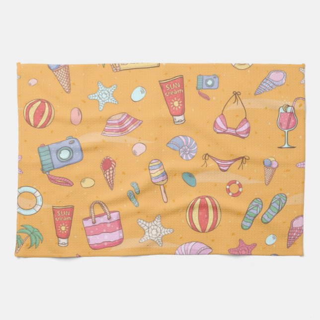 Summer pattern tea towel (Horizontal)