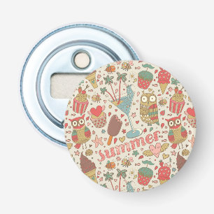 Summer Pattern With Ice Cream Bottle Opener