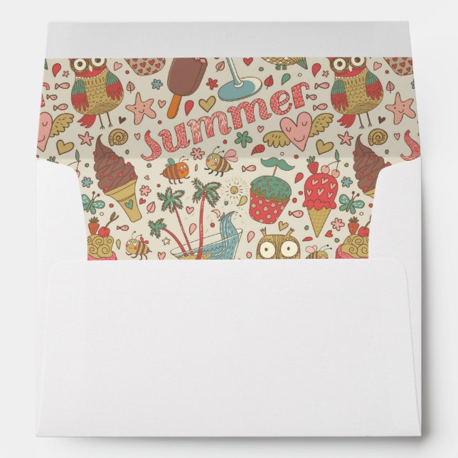 Summer Pattern With Ice Cream Envelope (Back (Bottom))