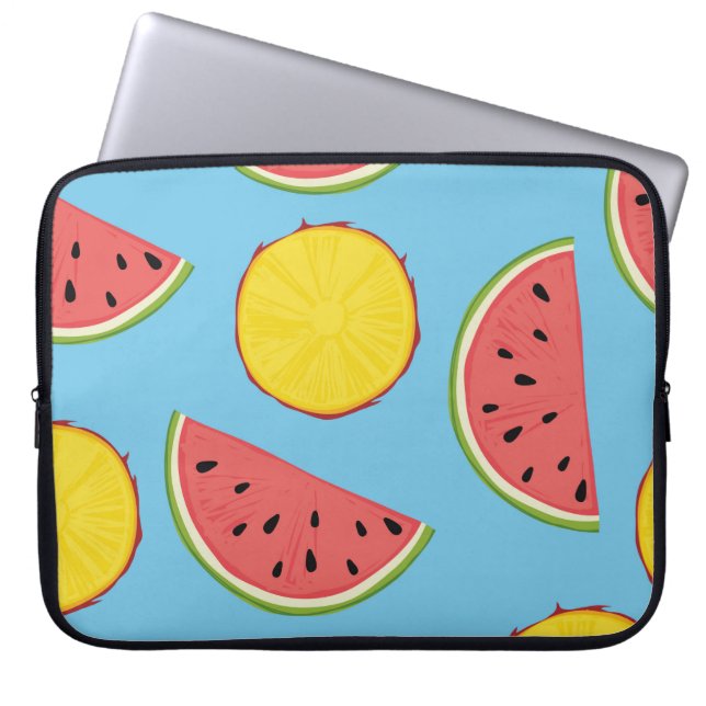Summer pattern with pineapple and watermelonart,ba laptop sleeve (Front)