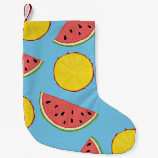 Summer pattern with pineapple and watermelonart,ba small christmas stocking