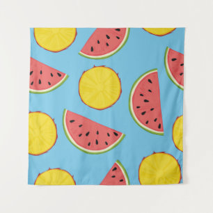 Summer pattern with pineapple and watermelonart,ba tapestry