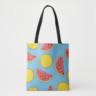 Summer pattern with pineapple and watermelonart,ba tote bag