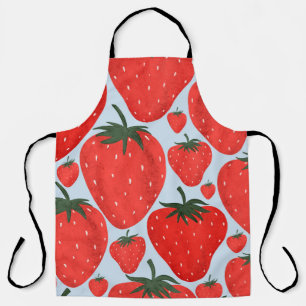 Summer pattern with strawberries isolated on light apron