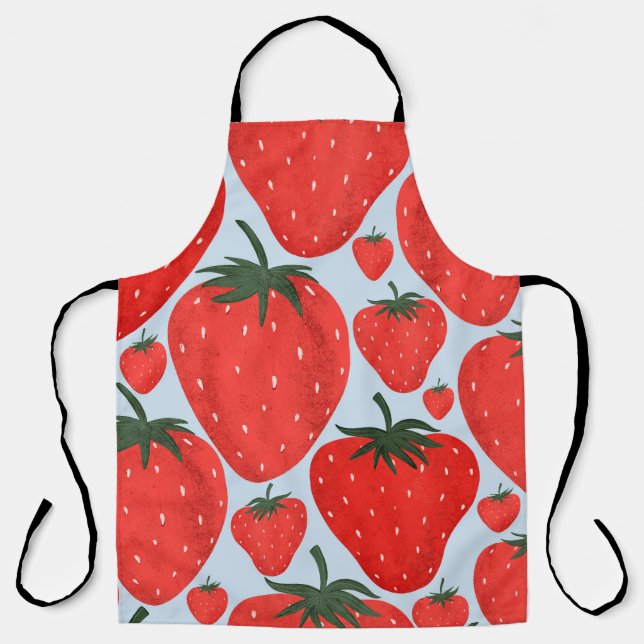 Summer pattern with strawberries isolated on light apron (Front)