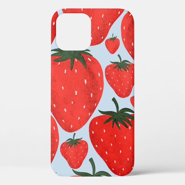 Summer pattern with strawberries isolated on light Case-Mate iPhone case (Back)