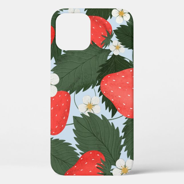 Summer pattern with strawberries. Strawberries lea Case-Mate iPhone Case (Back)