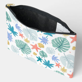 Summer pattern with tropical leaves accessory pouch